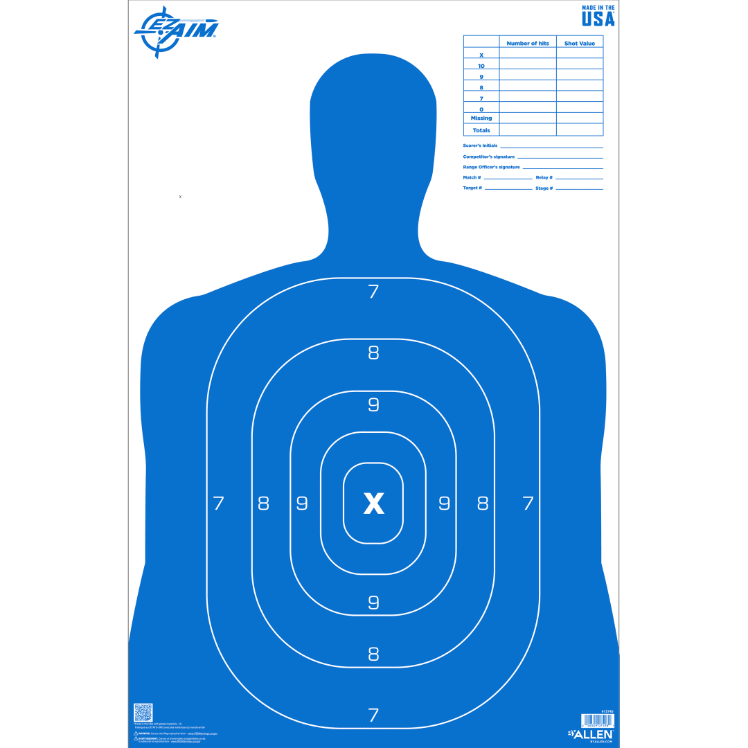 EZ Aim® B27 Silhouette Paper Shooting Target, 23 x 35, 50-Pack