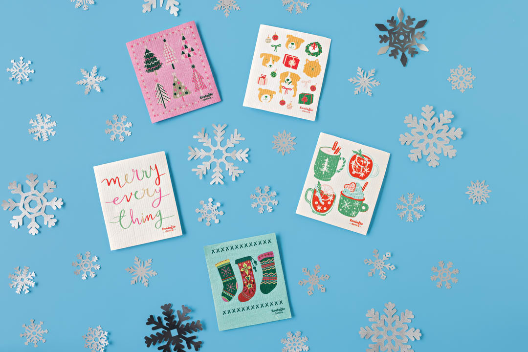 Cozy Cups Christmas Swedish Dishcloth