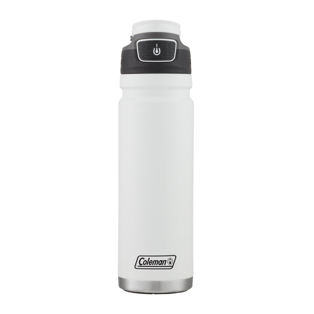 Coleman® Botella de Agua FreeFlow, de Acero Inoxidable, con Aislamiento al Vacío, AUTOSEAL, 700 ml, Blanco