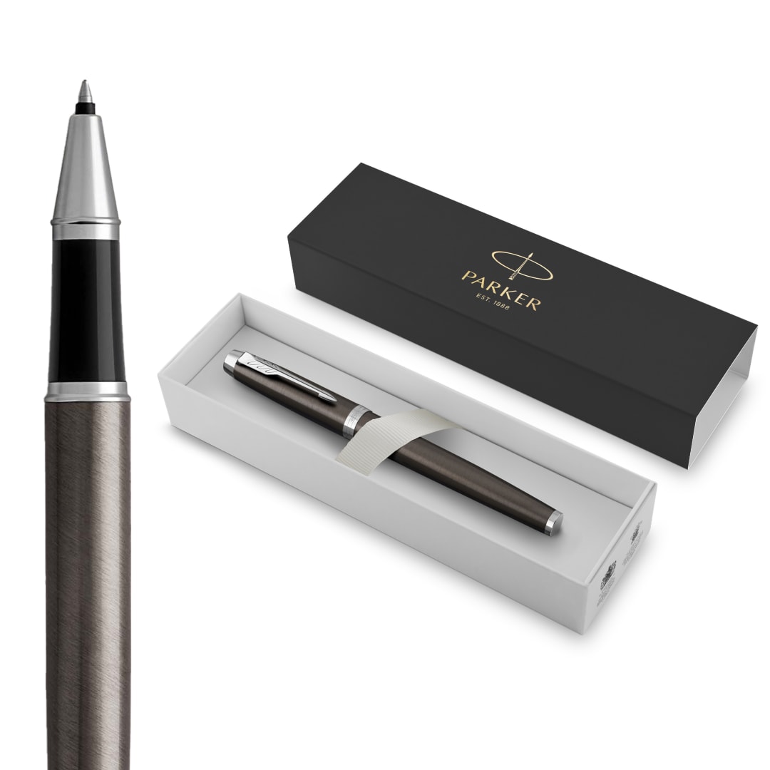 Parker Im Bolígrafo Roller, Punto Fino, Color Marrón (Dark Espresso), Tinta Negra, En Estuche De Regalo