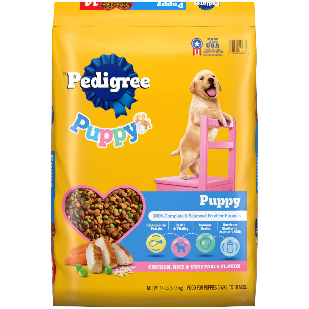 PEDIGREE Puppy Growth & Protection Dry Dog Food Chicken & Vegetable Flavor, 14 lb. Bag