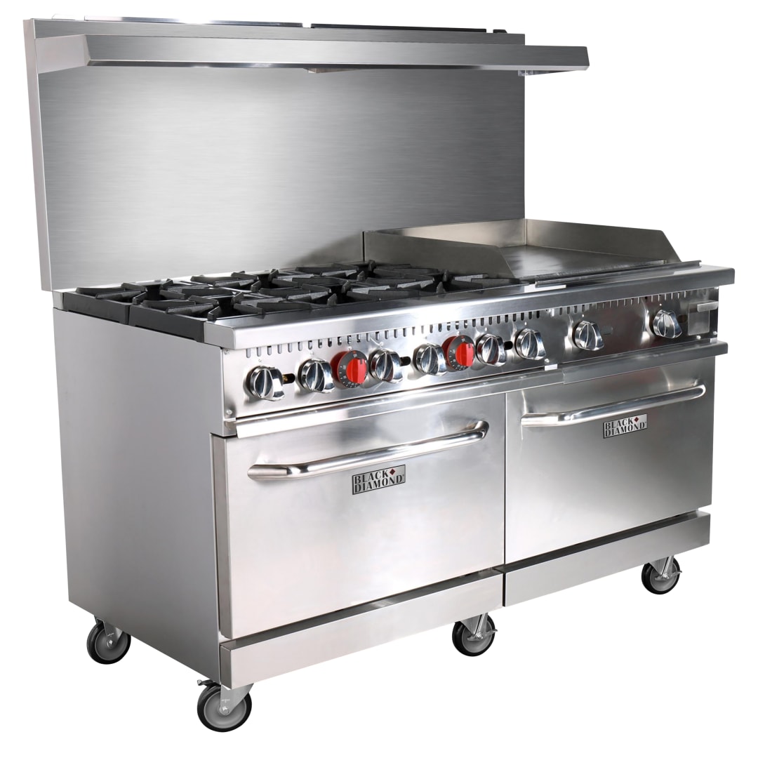 BDGR-6024G/NG - BD,Gas Range 60''W,Grid 24",6BR NG,Casters