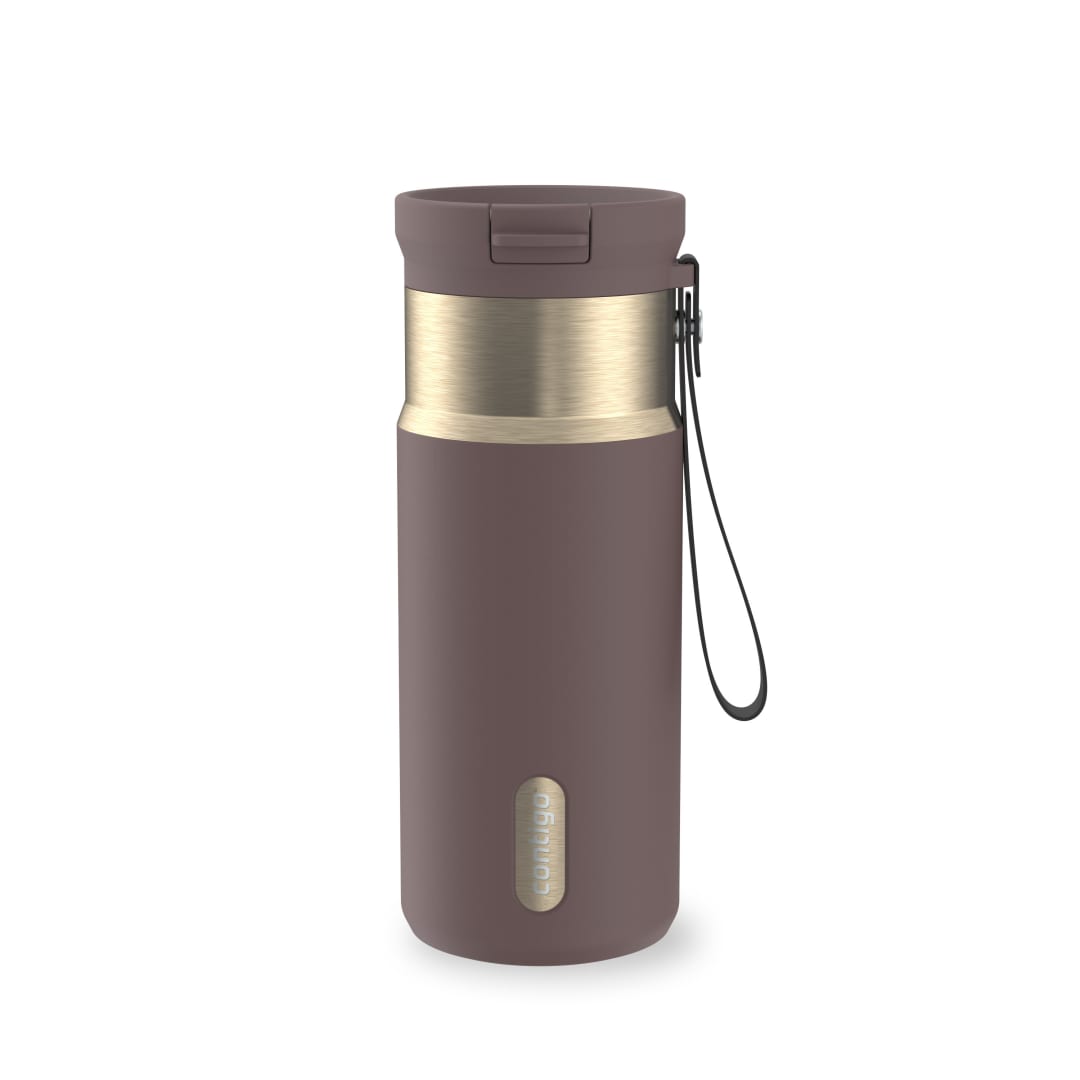 Contigo SnapSeal Insulated Stainless Steel Water Bottle with Carrying Strap, 16 oz (473 ml)