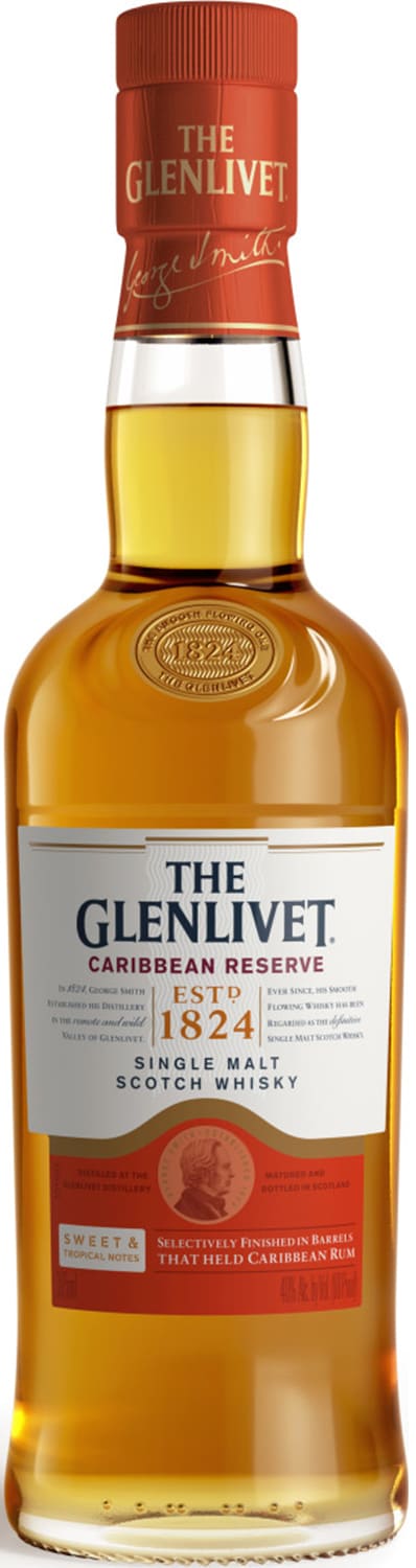 The Glenlivet Caribbean Reserve Single Malt Scotch Whisky, 375 ml Bottle, 80 Proof