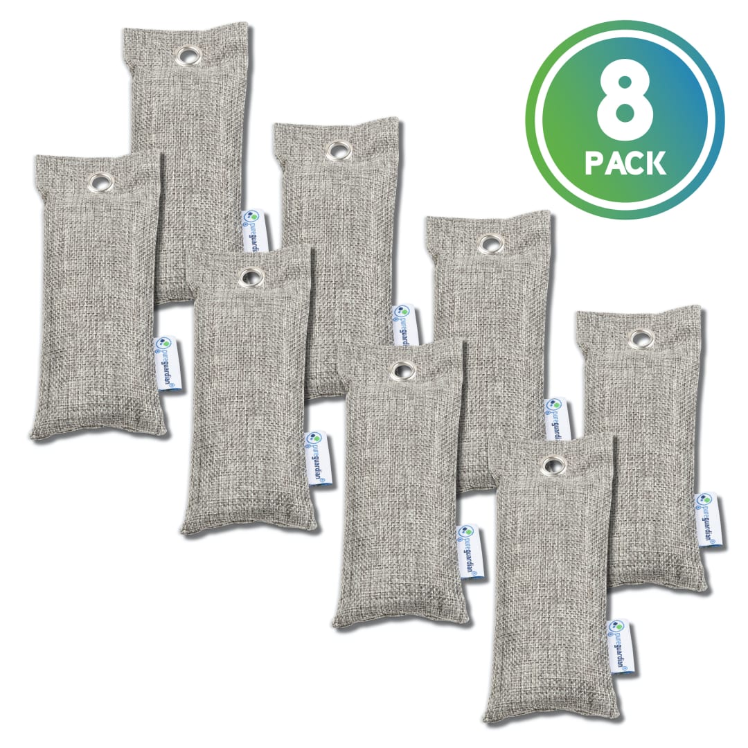 PureGuardian CB075 Bamboo Charcoal Air Purifying Bags, 2-pack, 75g ea Gray / 8-Pack