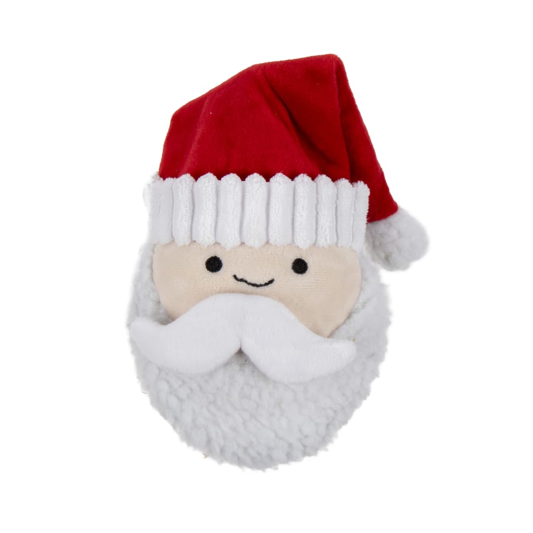 goDog Holiday Action Plush Santa, Animated Squeaky Plush Dog Toy, Chew Guard Technology, White