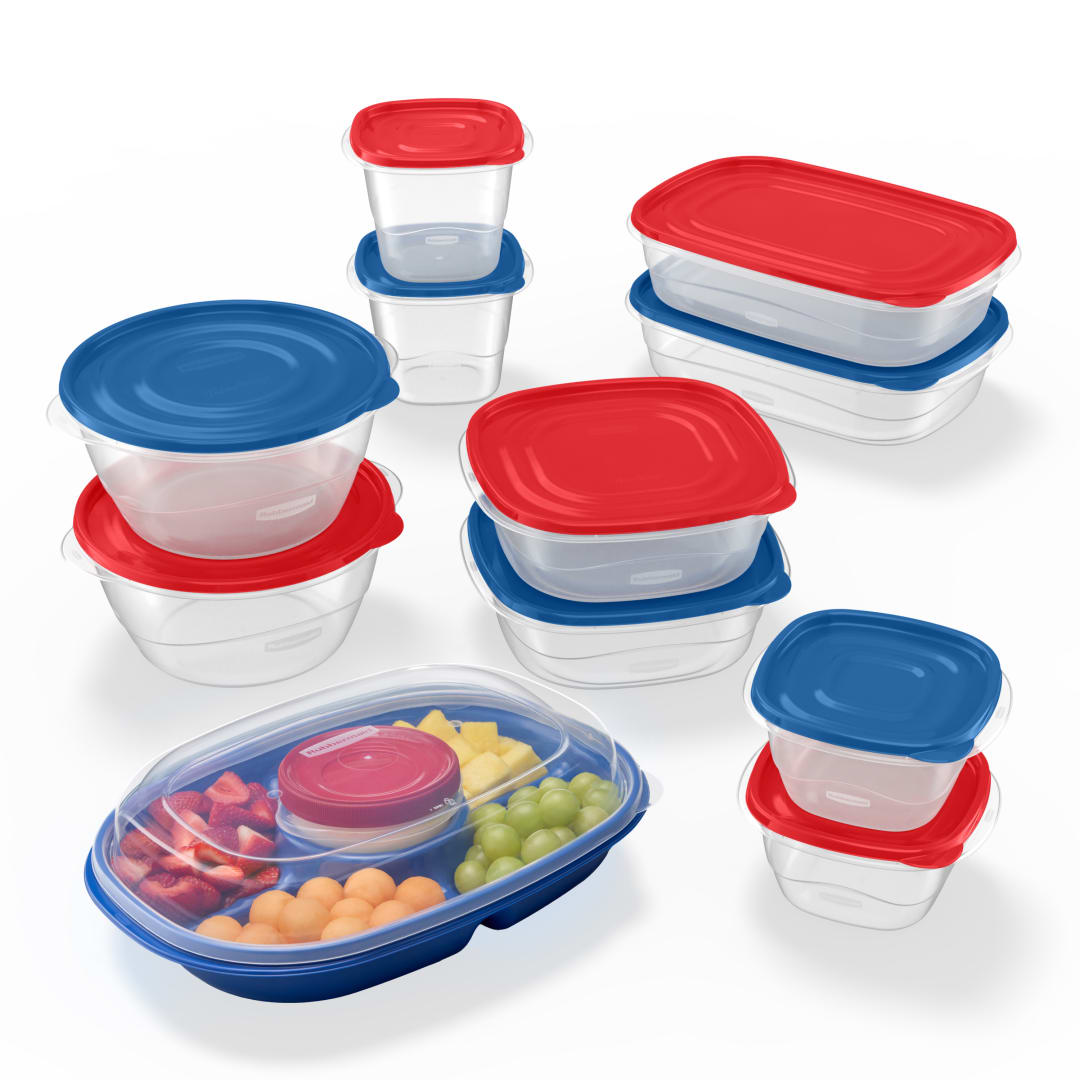 Rubbermaid TakeAlongs Special-Edition Americana 24-Piece Set of Food Storage Containers with Lids, Including Party Platter and Twist & Seal Container, QuikClik Seal, BPA-Free