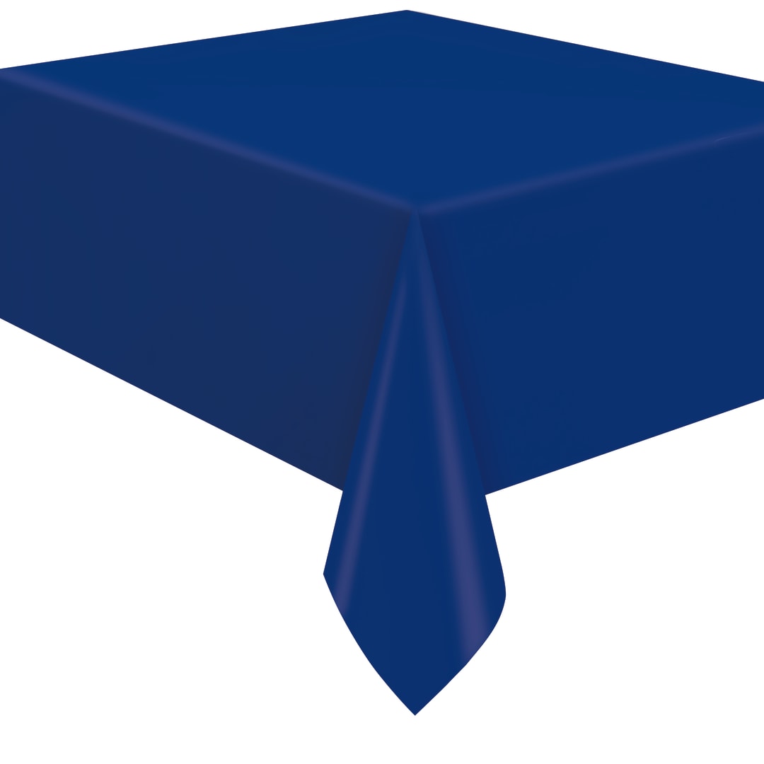 True Navy Solid Flannel-Backed Vinyl Table Cover, 54" x 108"