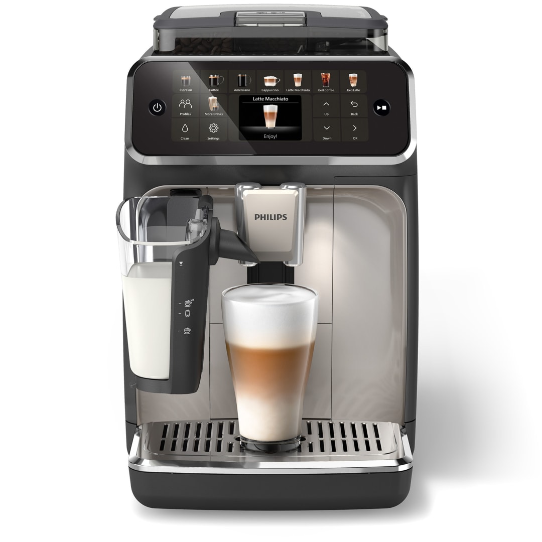 Philips 5500 Fully Automatic Espresso and Coffee Machine with LatteGo Milk Frother, Black and Chrome