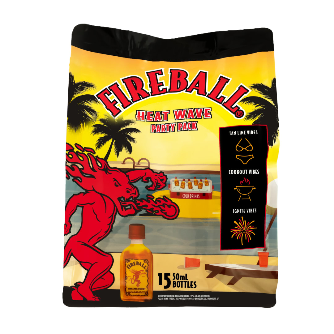Fireball Cinnamon Whisky 15 Pack Seasonal Bag 50ml 66 Proof