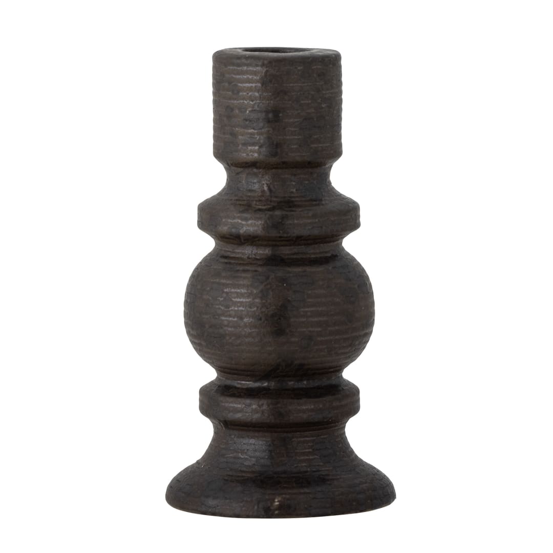 82057551 - Hui Candle Holder, Black, Stoneware STOCK: 77
