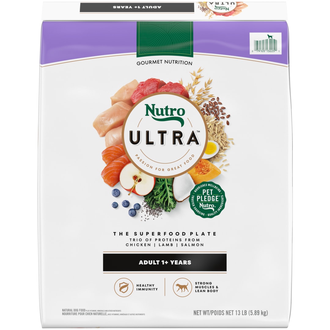 Nutro Ultra Adult Dry Dog Food with a Trio of Proteins from Chicken, Lamb and Salmon, 13 lb Bag