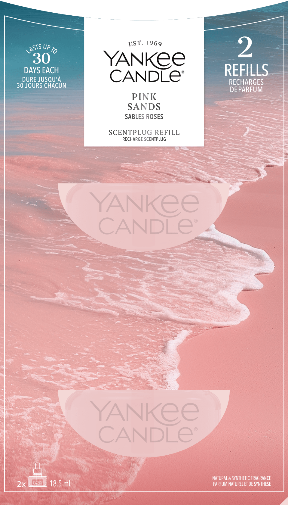 Yankee Candle Recambio de ambientador Scent Plug | Pink Sands | Para espacios pequeños a medianos | Fragancia duradera