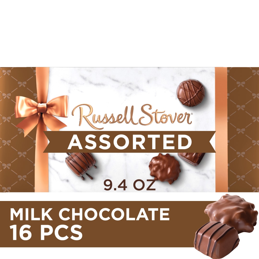 RUSSELL STOVER Assorted Milk Chocolate Candy Gift Box, 9.4 oz.