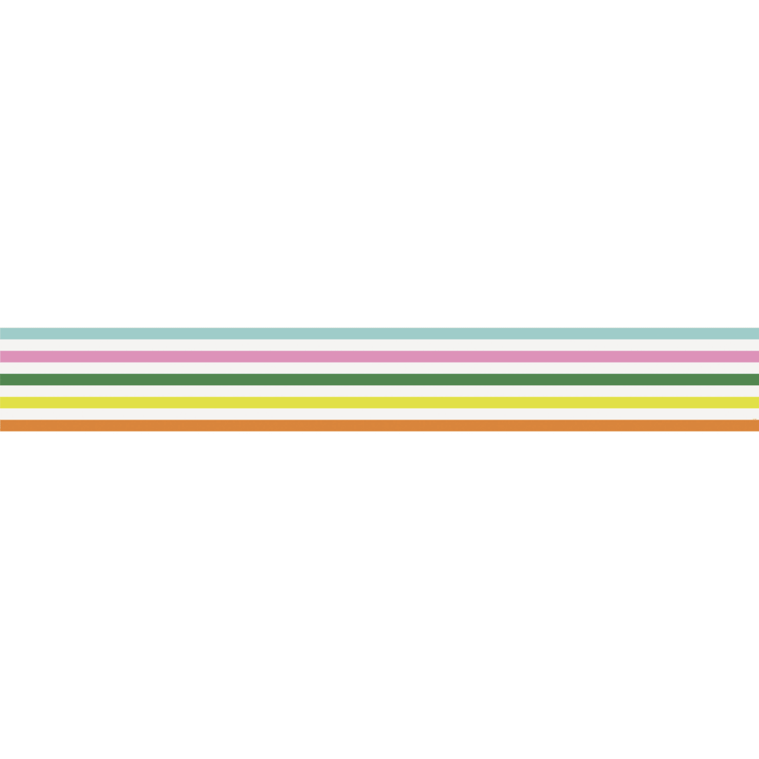 Tropical Vibes Striped Paper Table Runner, 7 ft