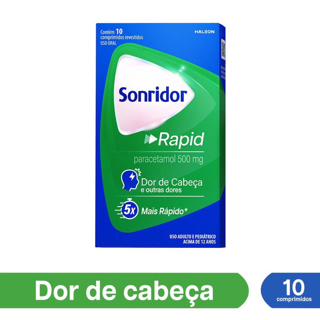 Sonridor Rapid Paracetamol 500mg Dor de Cabeça 10 comprimidos
