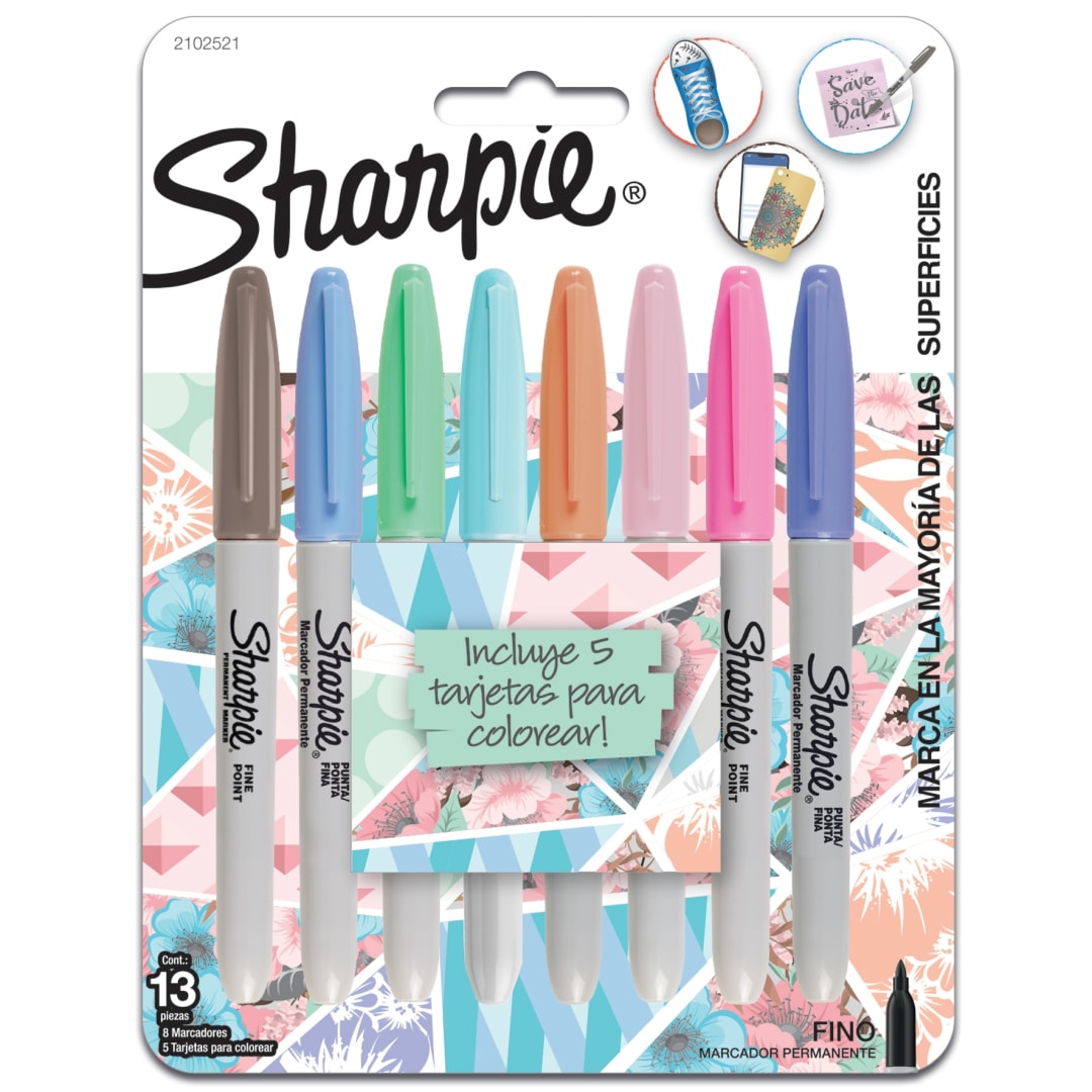 SHARPIE FINE PASTEL TJX8 PZAS + TARJS.