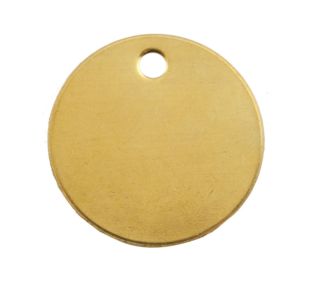 Tag-Round 1-3/32" Brass 100 Pack