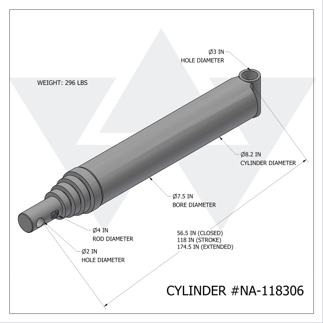 Wastebuilt® Replacement for New Way 25 Yard Ejector Cylinder King Cobra/Magnum 118306 / 1552924 / 100093