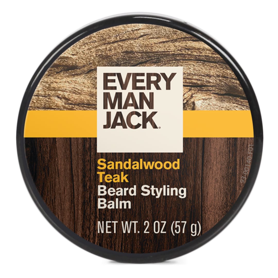 Every Man Jack Sandalwood Teak Grooming Beard Styling Balm for Men, Naturally Derived, 2 oz