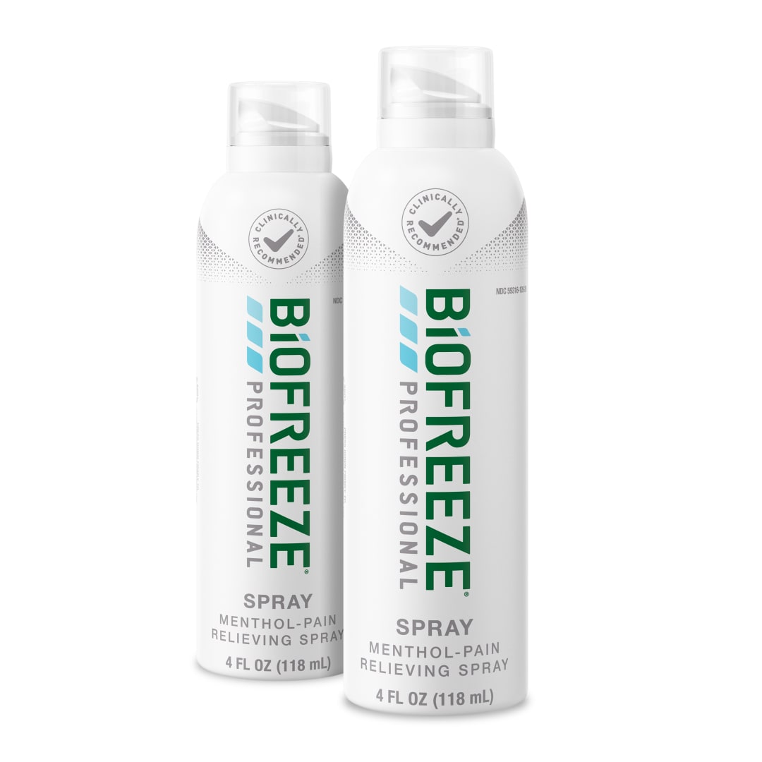 Biofreeze Professional Pain Relief Spray, 4 oz. Aerosol Spray, Colorless, Pack of 2
