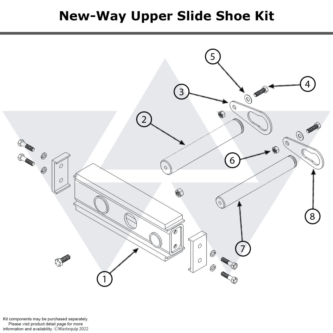 Wastebuilt® Replacement for New Way Kit, Upper Slide Shoe, Left Hand, King Cobra/Magnum