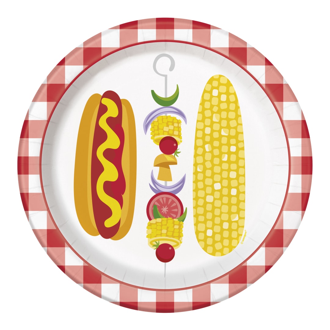 Classic BBQ Round 9" Dinner Plates, 8ct