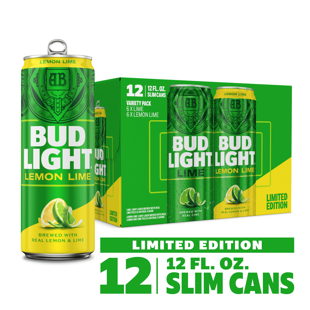 Bud Light Lime and Lemon Lime Variety Pack, 12 pack of 12 fl oz Cans 
