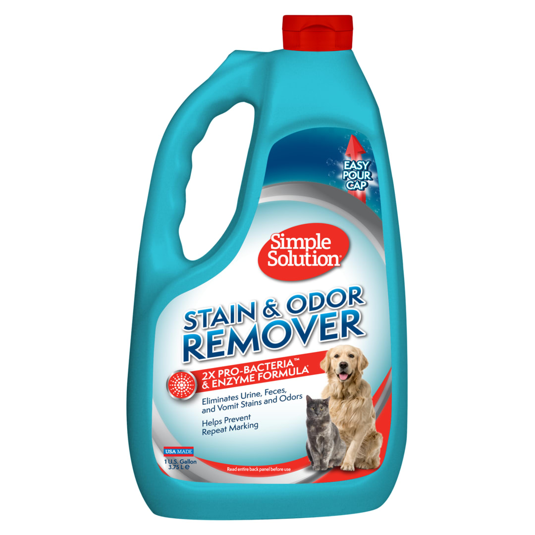 Simple Solution Pet Stain and Odor Remover | Enzymatic Cleaner with 2X Pro-Bacteria Cleaning Power | 1 Gallon