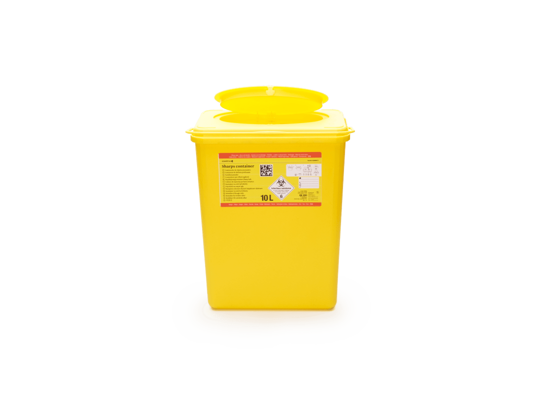 Covetrus Sharps Container, Yellow, Square 10 Litres
