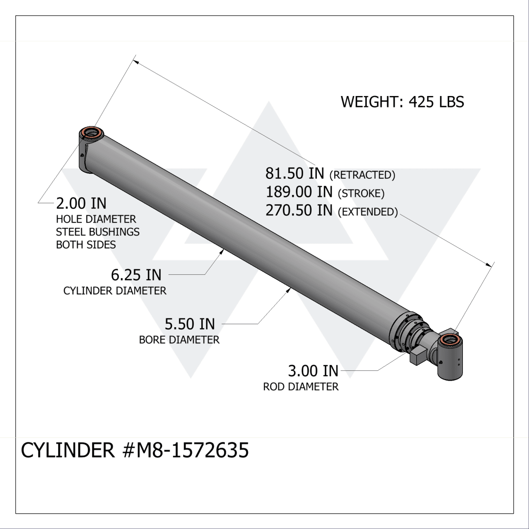 Wastebuilt® Replacement for McNeilus Cylinder Ejector Long Mail Hot