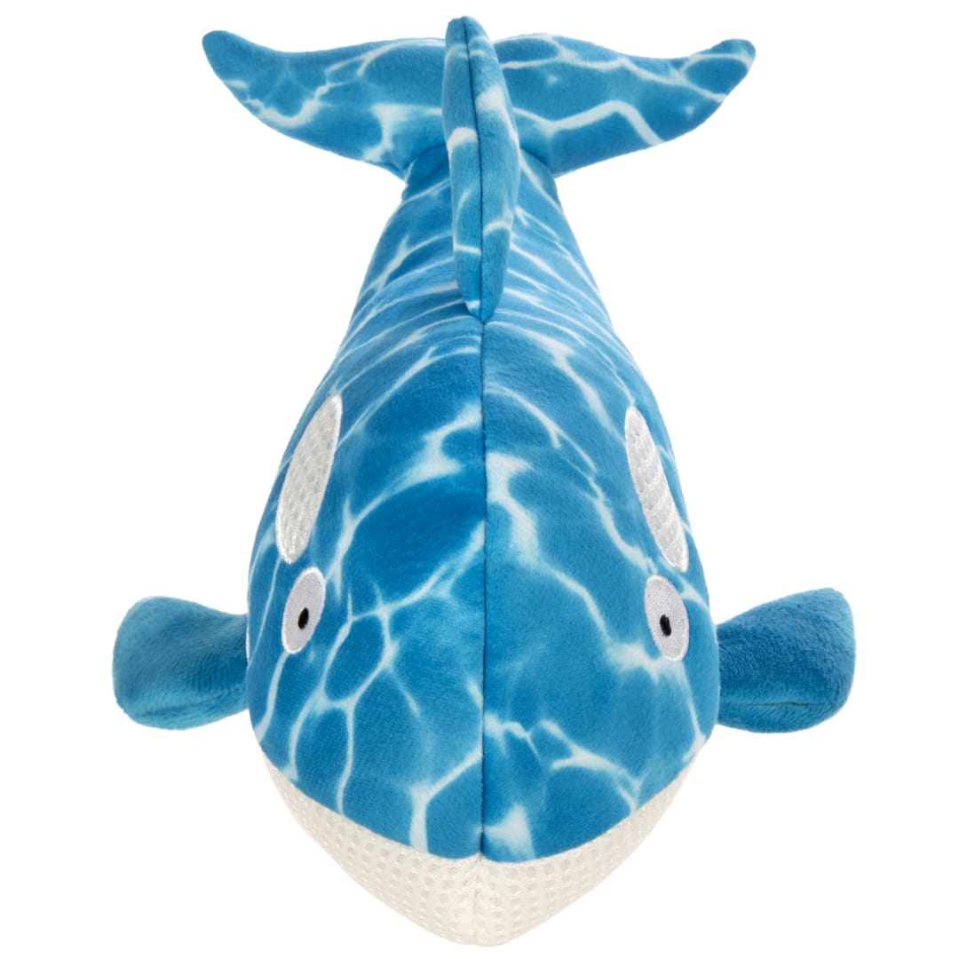 TrustyPup Strong 'N Silent  Swimmer™ Plush Orca Dog Toy with Silent Squeaker and Chew Guard Technology, Blue, Large – Durable Plush Toy for Quiet Play