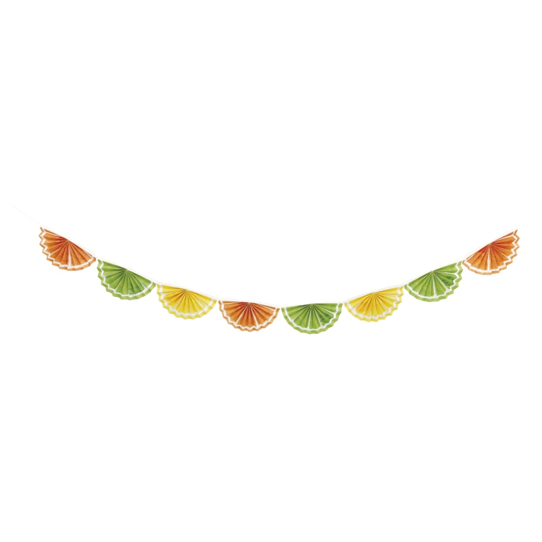 Citrus Fruit Paper Fan Garland, 8 ft
