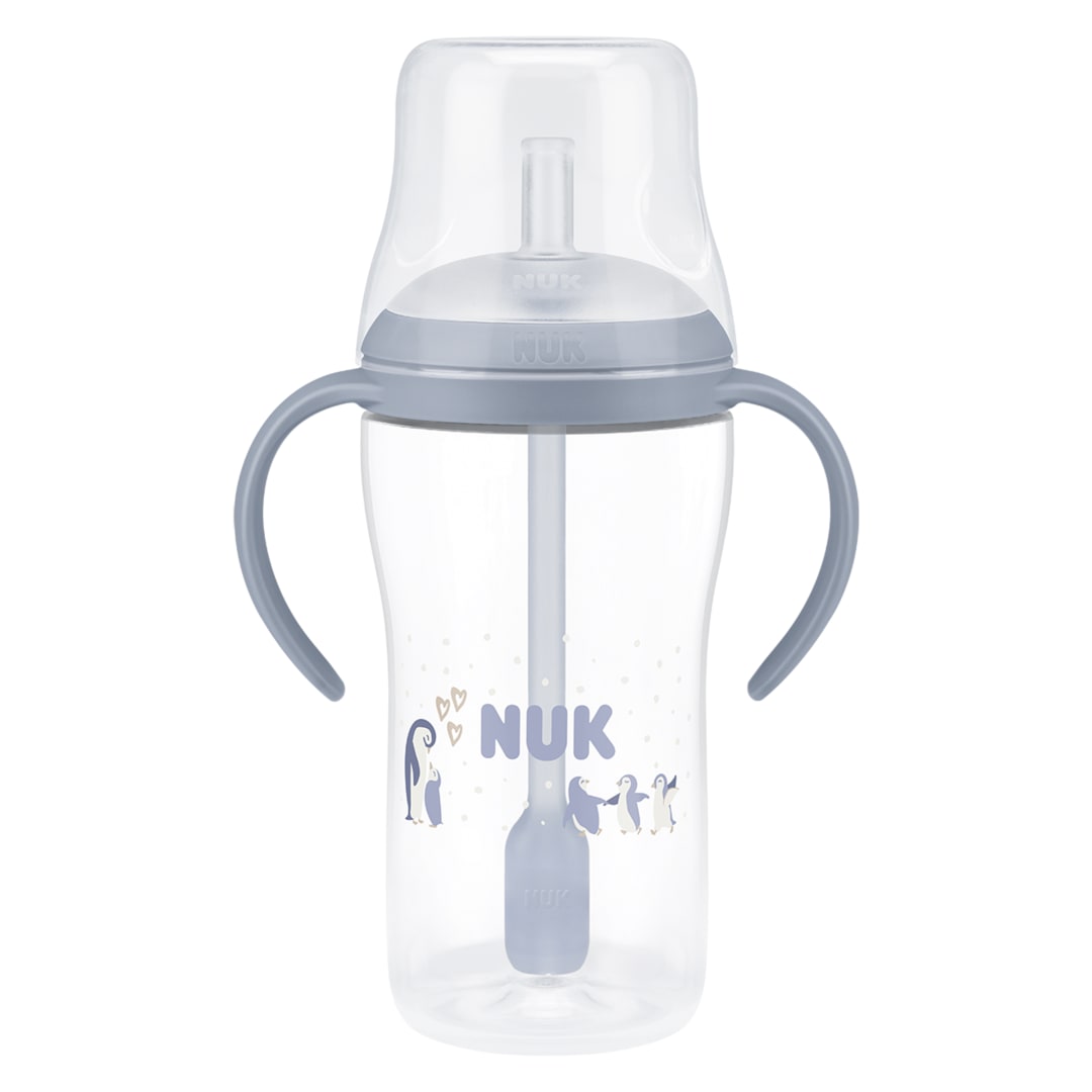 NUK PM 260ML PP LBTL STRAW CL2 PENGU 1/B
