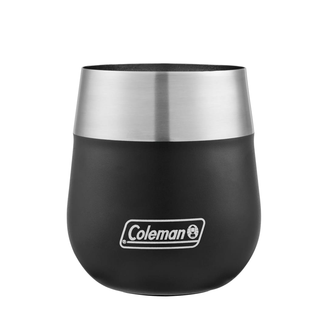 Coleman® Claret Vaso de Vino, de Acero Inoxidable, con Aislamiento al Vacío, Vaso para Exteriores, 384 ml, Negro