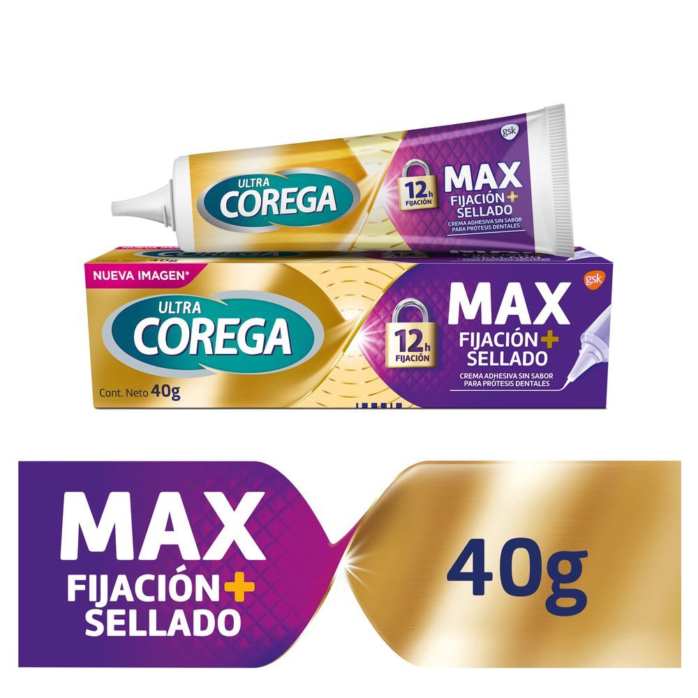 Ultra Corega Máximo Sellado Crema Adhesiva para Prótesis Dentales 40g