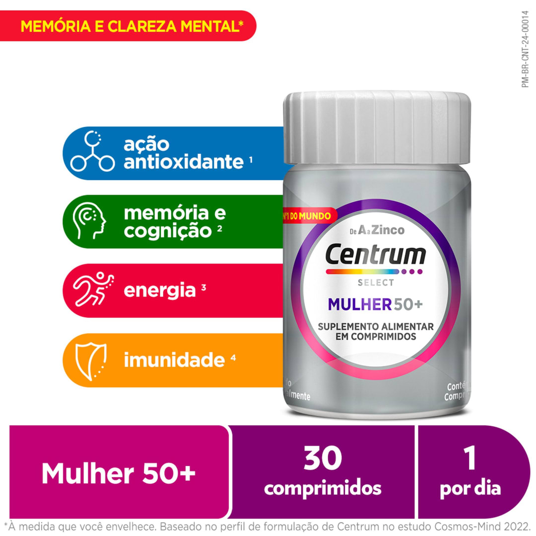 Centrum Select Multivitaminico Mulher 50 + Vitaminas de A a Z 30 Comprimidos