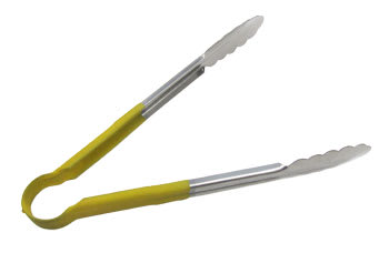 SEP-10YL - SCALLOP TONG 10" W/PVC HDL YL