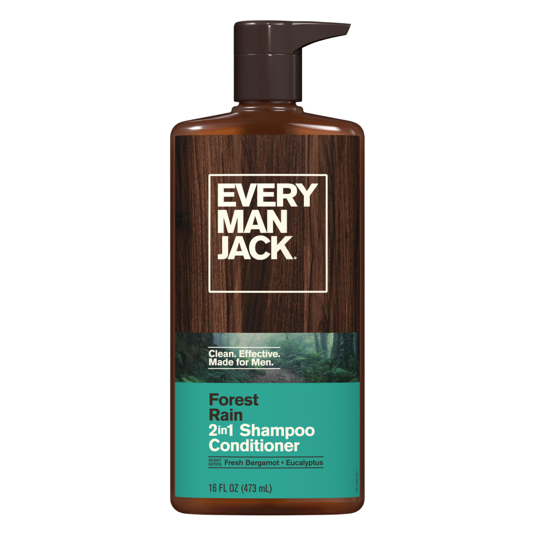 Every Man Jack Forest Rain Daily 2-in-1 Shampoo and Conditioner for Men, Naturally Derived, 16 oz