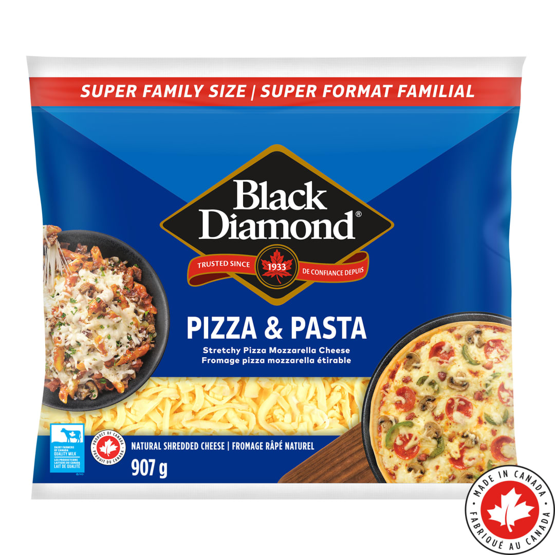 Black Diamond Pizza and Pasta Shredded Mozzarella, 907g