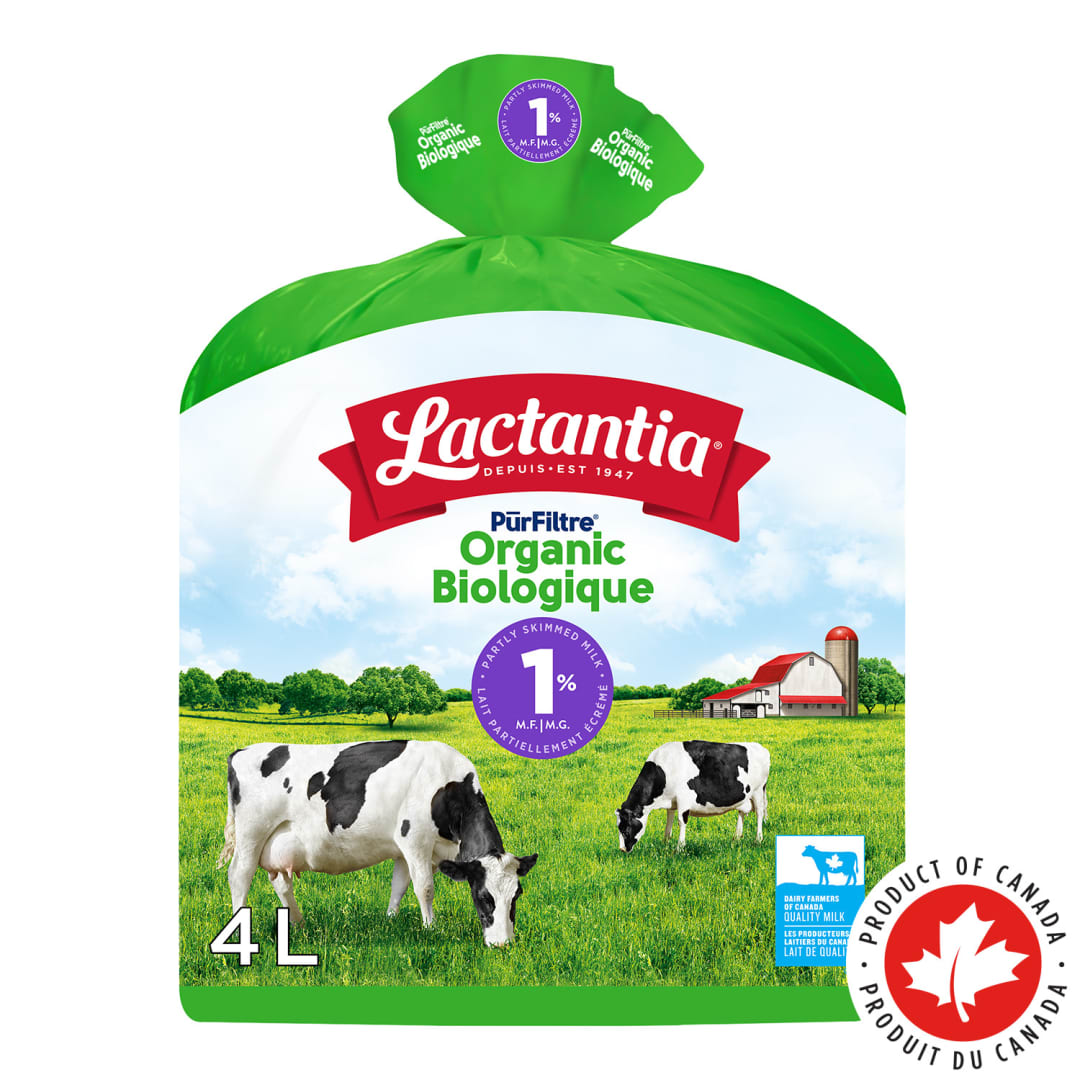 Lactantia PurFiltre Organic Partly Skimmed Milk 1%, 4L