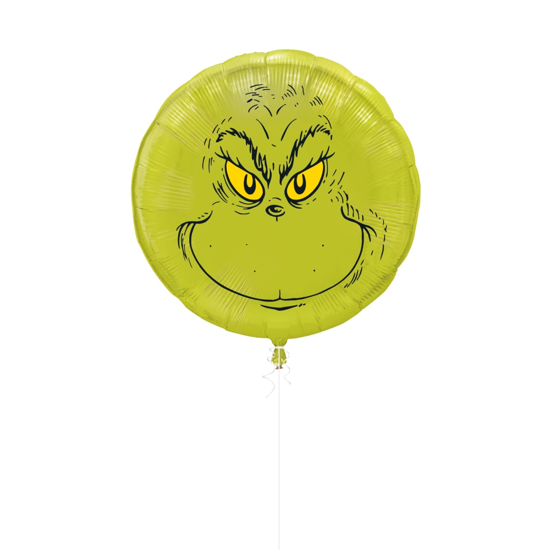 Grinch Round 34" Foil Balloon - Packaged