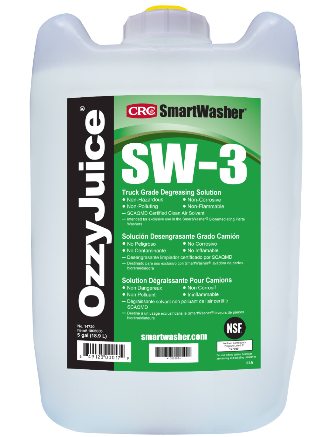 SmartWasher OzzyJuice SW-3 Truck Grade Degr Solution 1X5GL