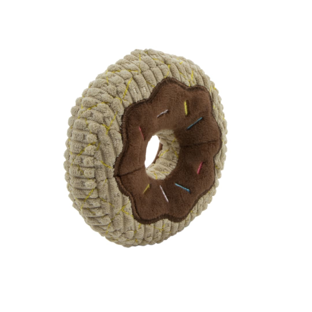 TrustyPup Donut Plush Squeaky Dog Toy with Chew Guard Technology, Small, Cute and Durable Plush Toy for Small Dogs and Puppies Who Love to Tug, Fetch, and Play