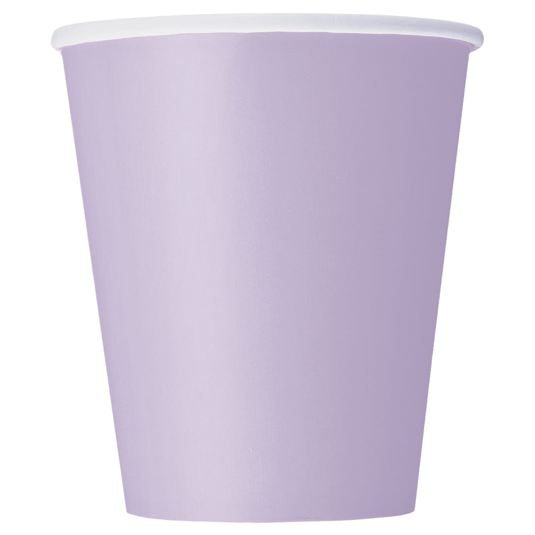 Lavender Solid 9oz Paper Cups, 20ct