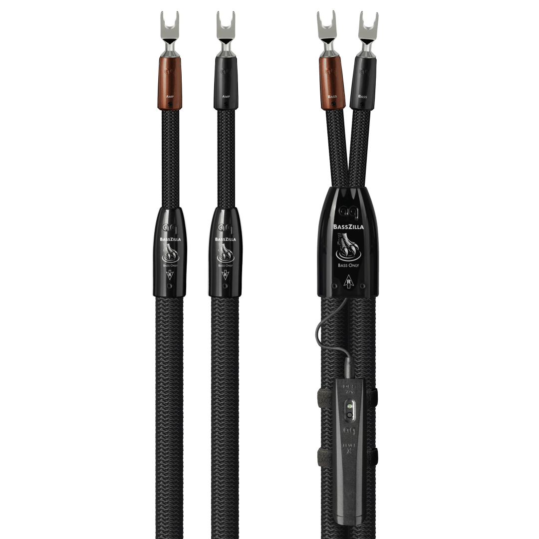 AudioQuest BassZilla Bass-Only Speaker Cable with RF/ND-Tech for Midrange or Bass (6', 2 x Male U-Spade, Silver)