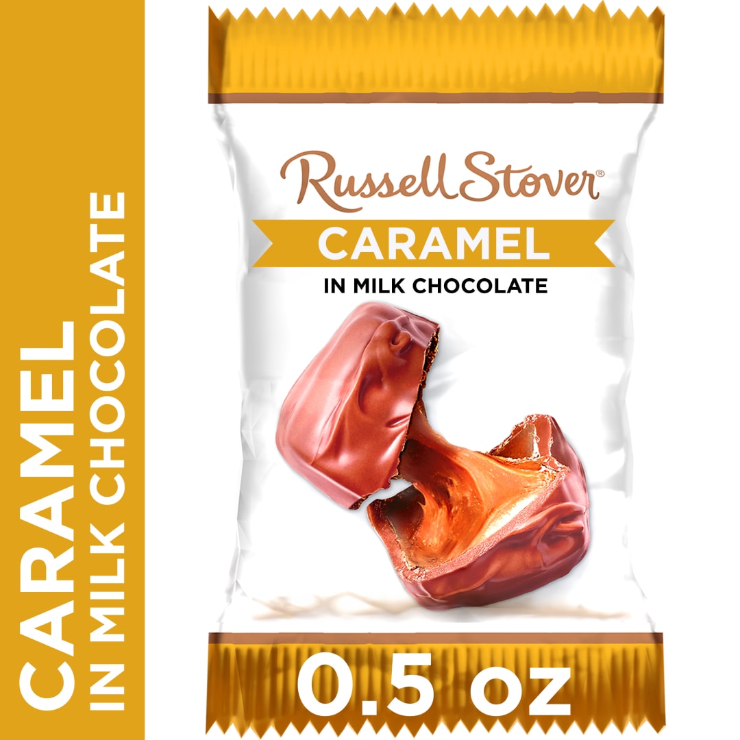 RUSSELL STOVER Milk Chocolate Caramel Candy, 0.5 oz.