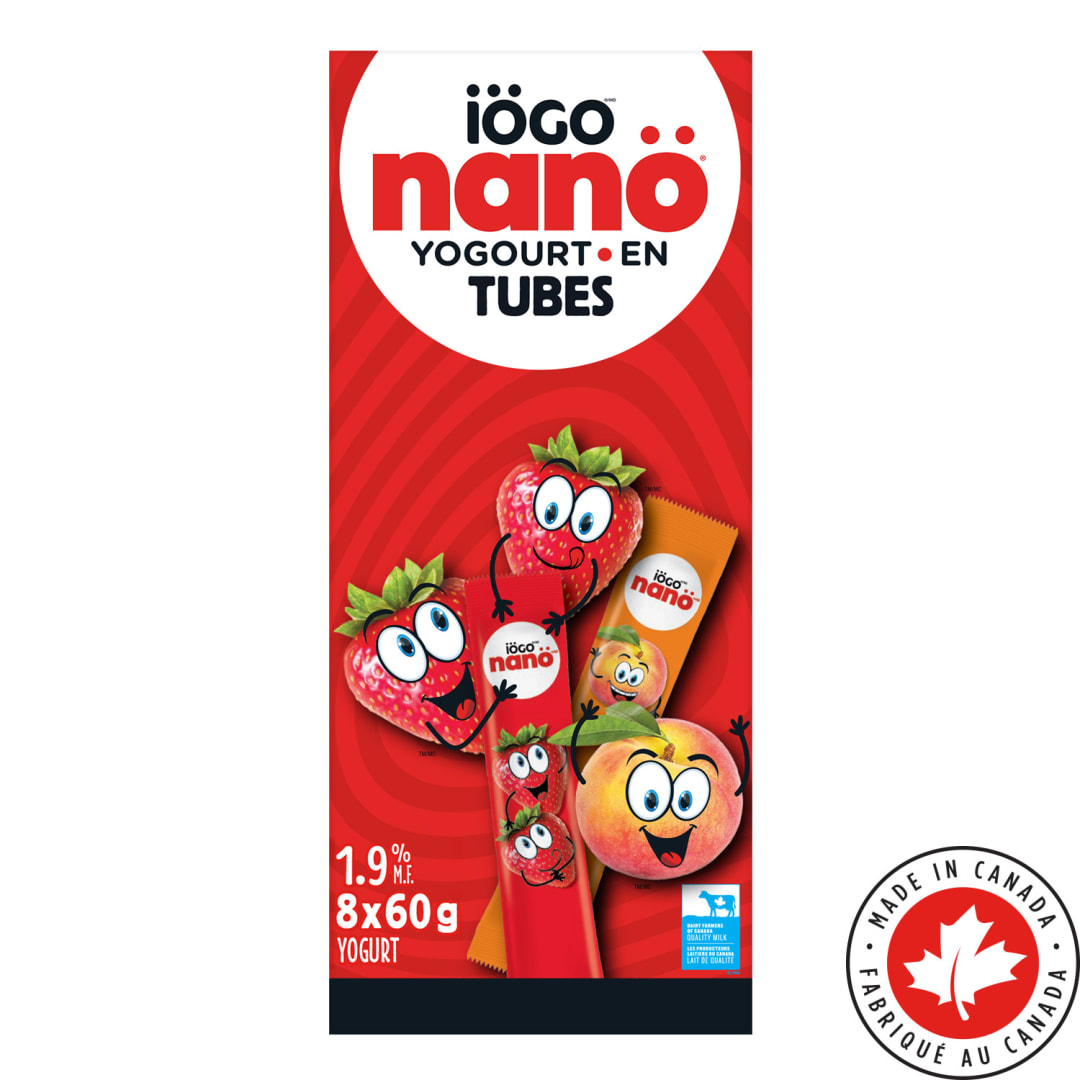 iÖGO nanö Strawberry/Peach Yogurt Tubes 1.9%