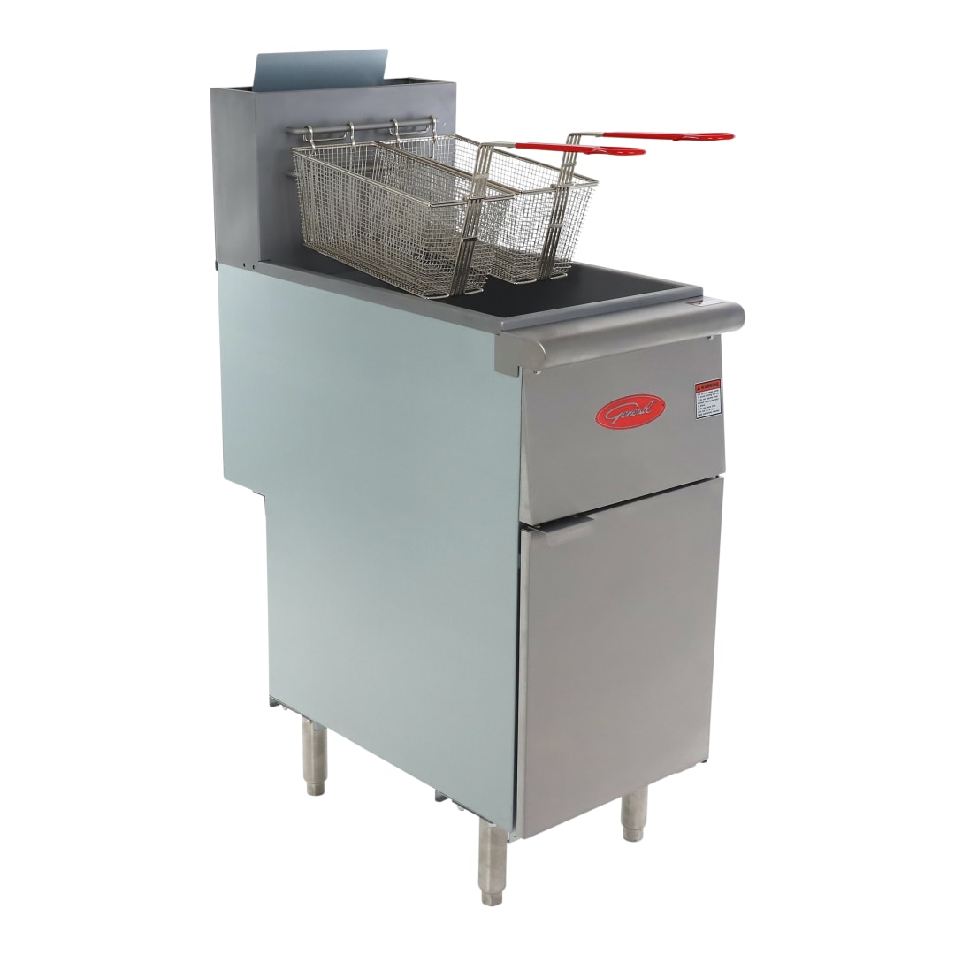 GFF4-50LP - General 50LB, 120,000 BTU Fryer LP, Casters