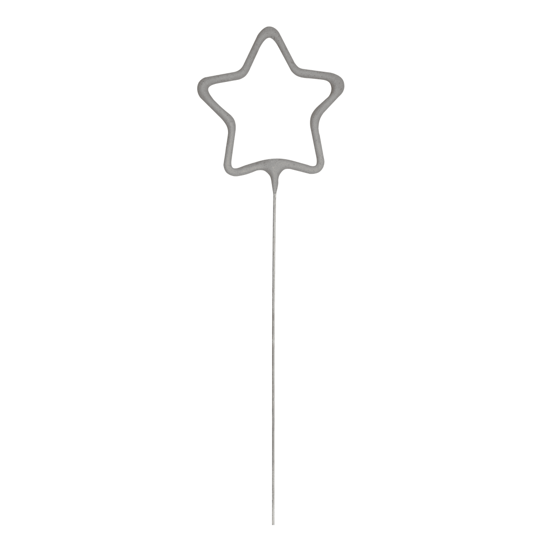 Star-Shaped Silver Sparkler, 7"